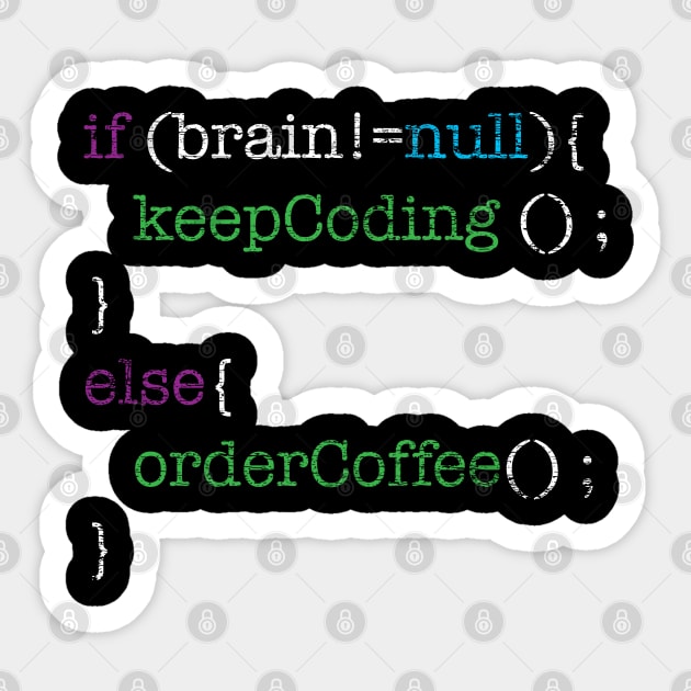 Order Coffee Grunge Programmer Nerd Sticker by ShirtsShirtsndmoreShirts